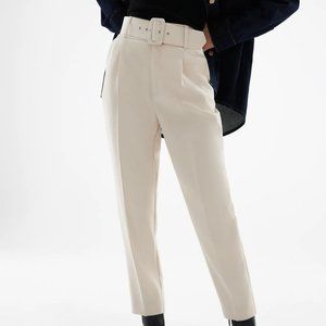 ZARA PANTS WITH FABRIC-COVERED BELT